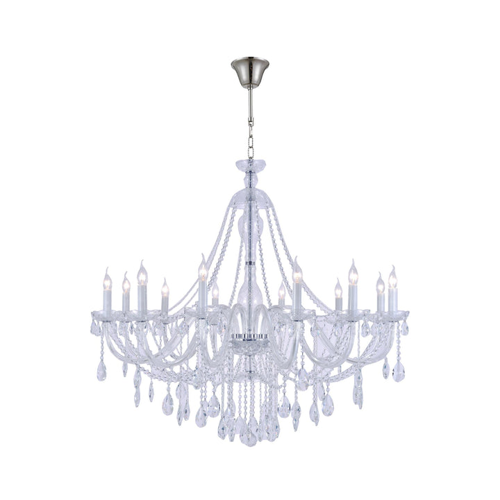 Bohemian Brilliance LARGE 12 Arm Single Tier Chandelier - Chrome - Designer Chandelier Australia