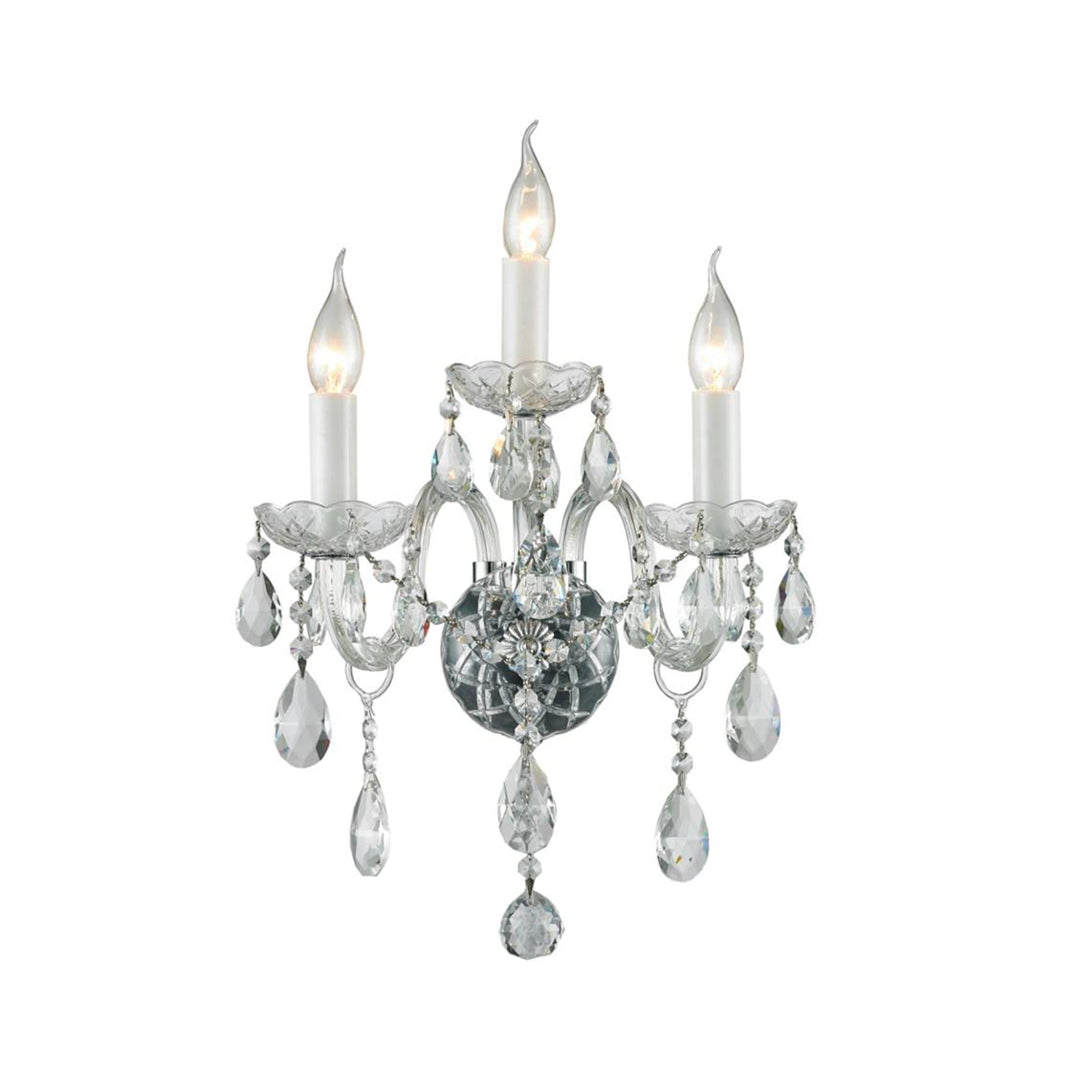 Bohemian Elegance Triple Arm Wall Light Sconce - CHROME - Designer Chandelier Australia