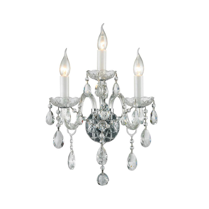 Bohemian Elegance Triple Arm Wall Light Sconce - CHROME - Designer Chandelier Australia