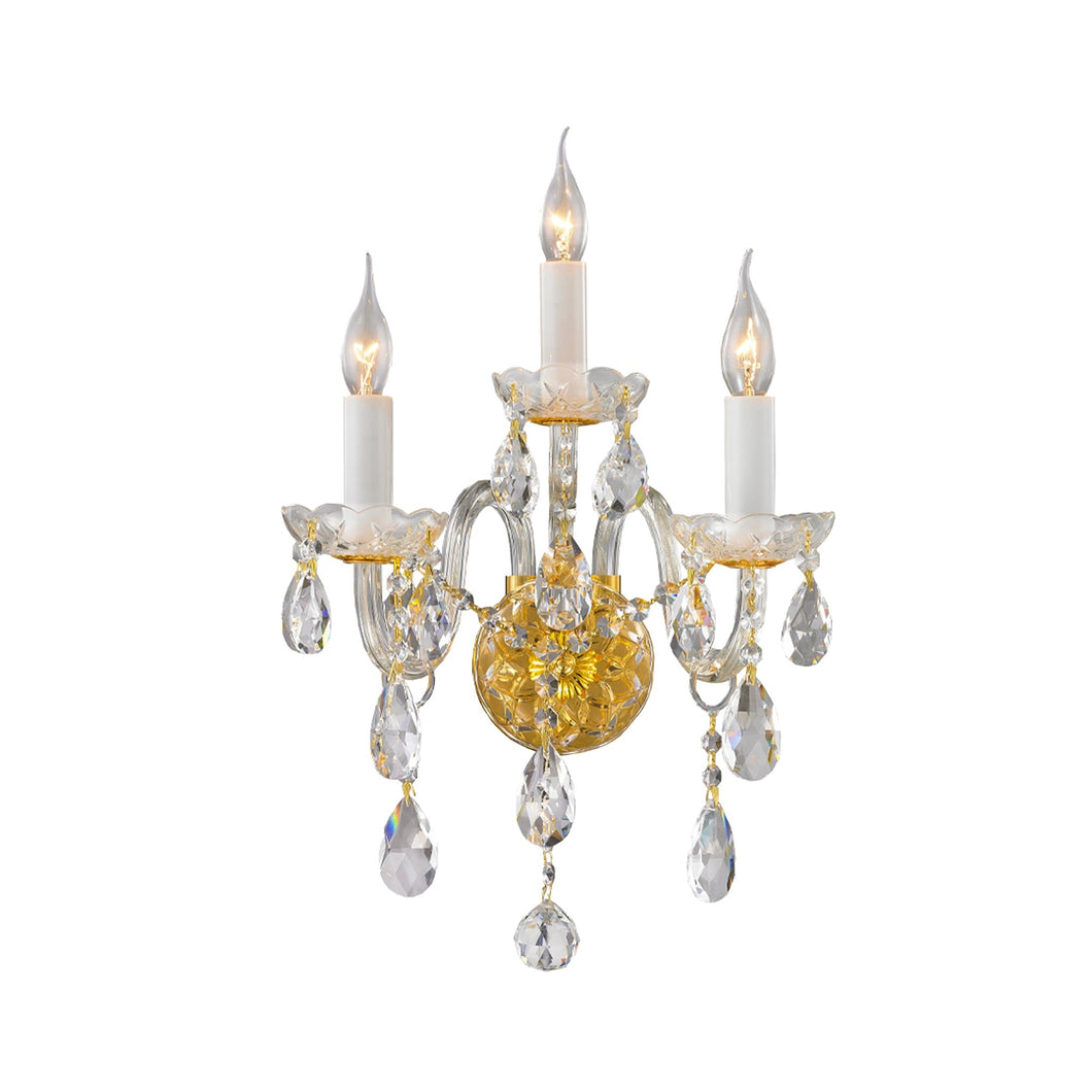 Bohemian Elegance Triple Arm Wall Light Sconce - GOLD