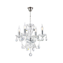 Load image into Gallery viewer, Le Boheme 4 Arm Crystal Chandelier- CHROME
