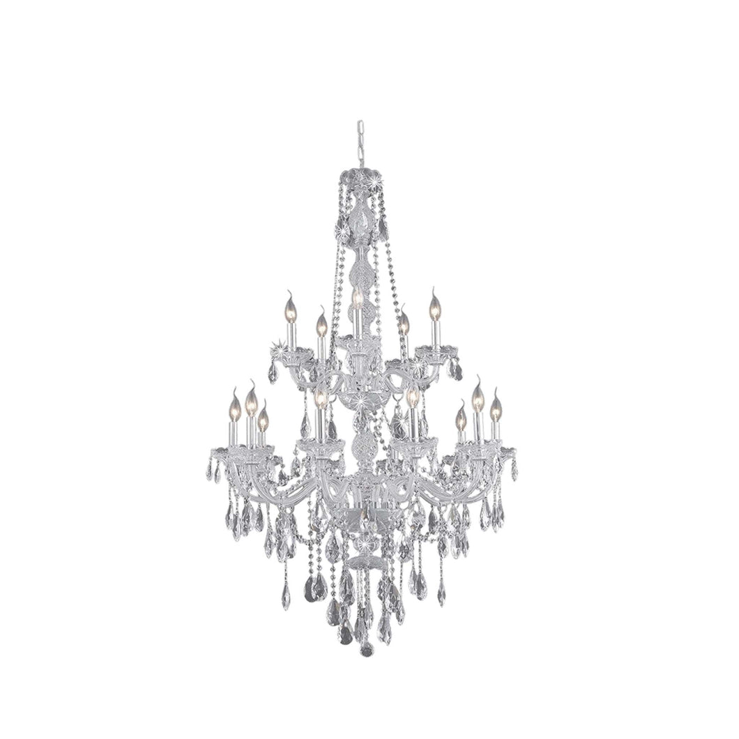 Bohemian Elegance 15 Light Crystal Chandelier- CHROME