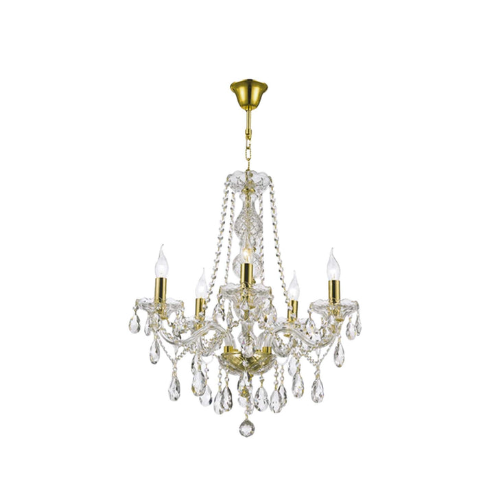 Bohemian Elegance 5 Arm Crystal Chandelier - GOLD - Designer Chandelier Australia