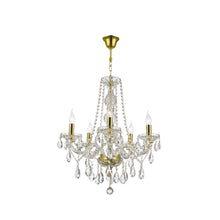 Load image into Gallery viewer, Bohemian Elegance 5 Arm Crystal Chandelier - GOLD
