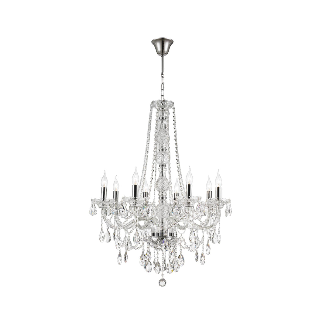 Bohemian Elegance 8 Light Crystal Chandelier - CHROME