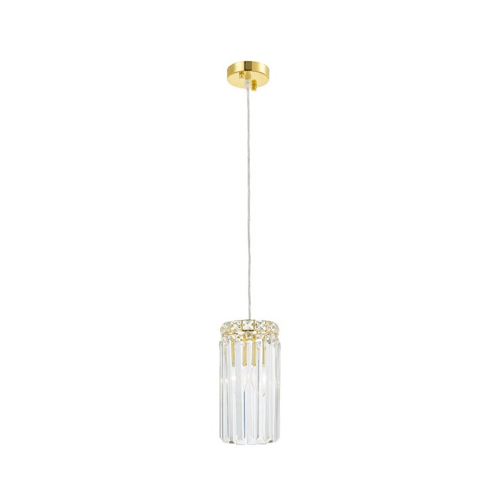 Modular Single Light Pendant - Round - Gold Fixtures - H:25cm