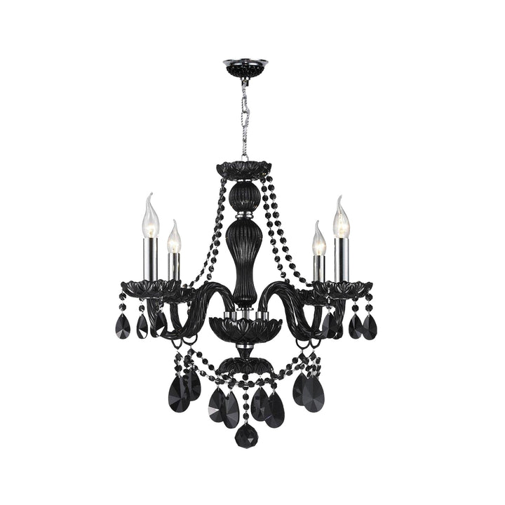 Jet Black Bohemian Chandelier - 4 Arm