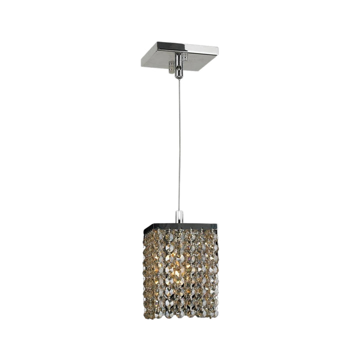 Single Crystalia Pendant Light - Golden Teak - Designer Chandelier Australia