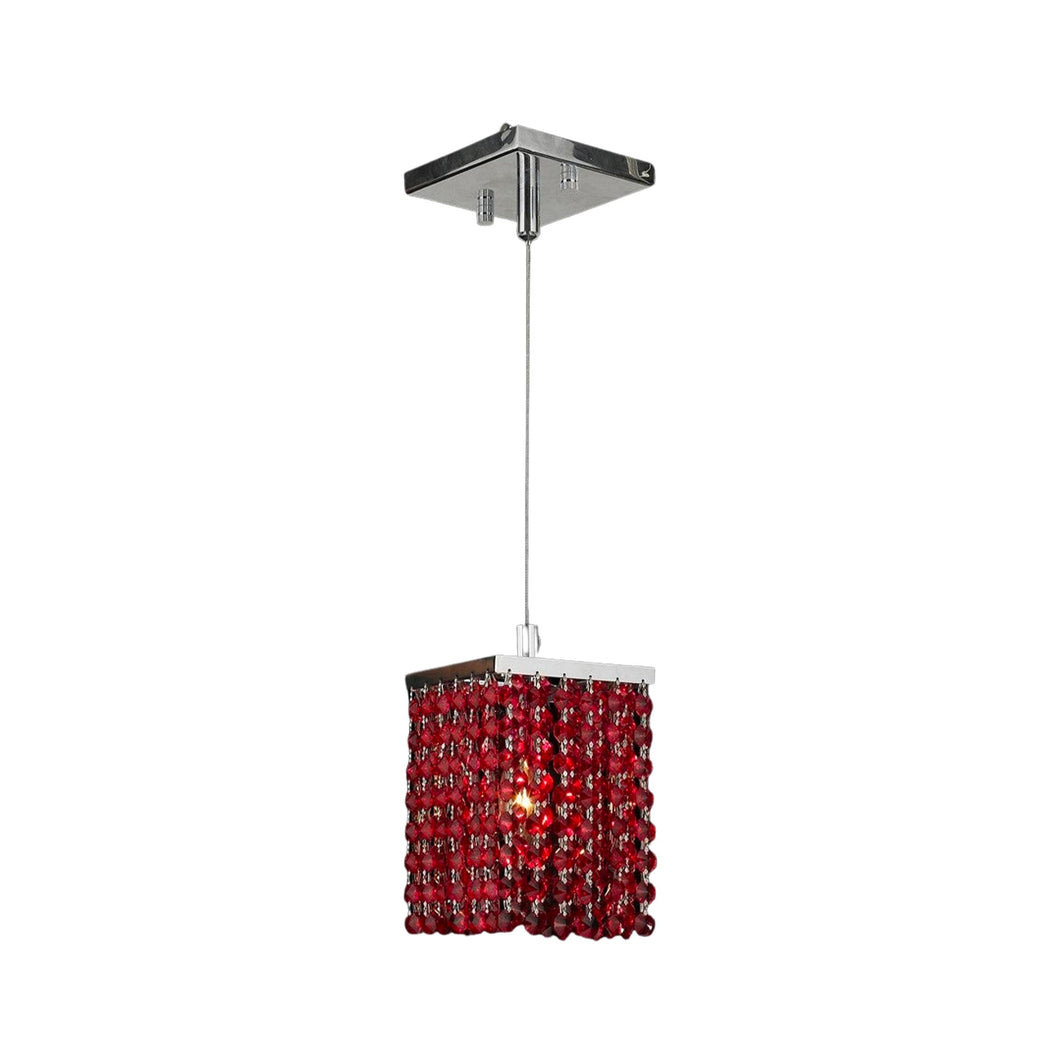 Single Crystalia Pendant Light - Ruby Crystal