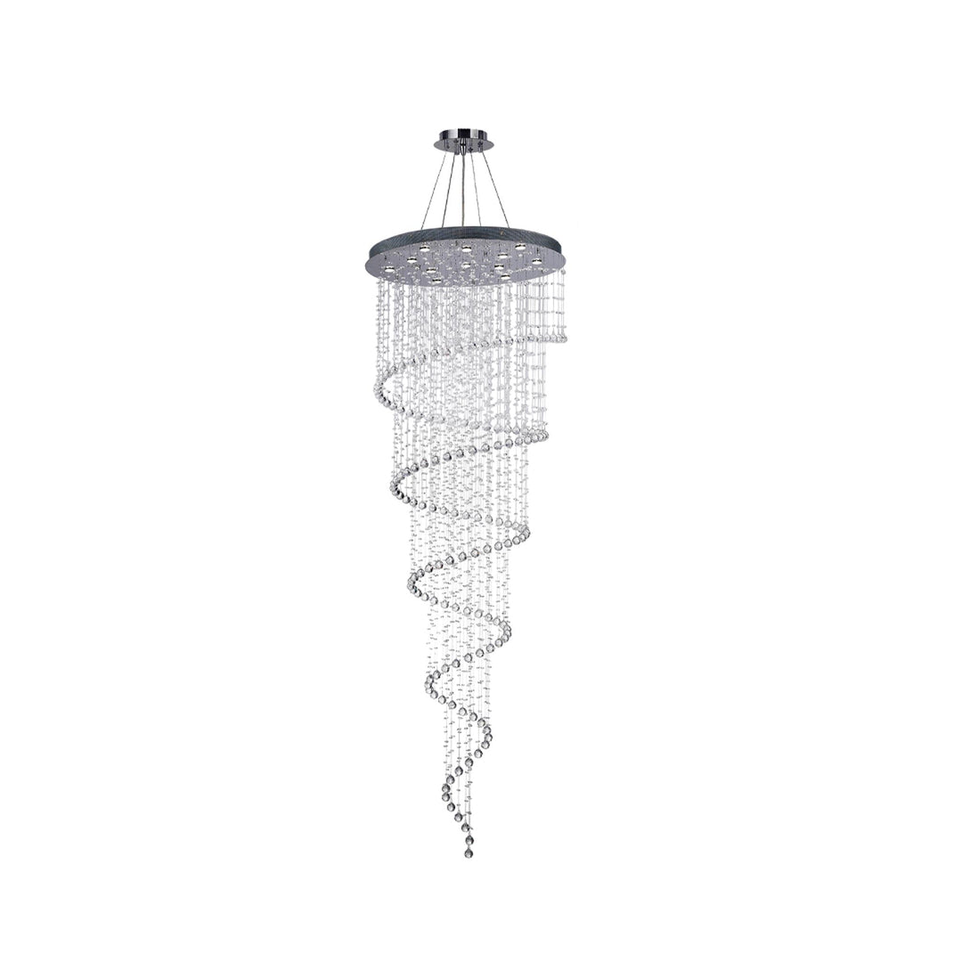 Contemporary Spiral LED Chandelier - W:100cm H:300cm - Chrome - Designer Chandelier Australia