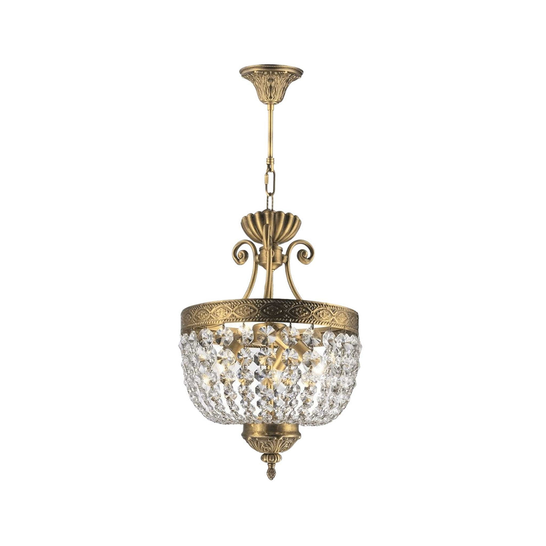 Florence Basket Chandelier - Solid Brass Finish - W:30cm H:46cm - Designer Chandelier Australia