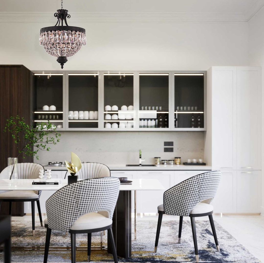 Florence Basket Chandelier - Flemish Brass Finish- W:40cm H:50cm - Designer Chandelier Australia