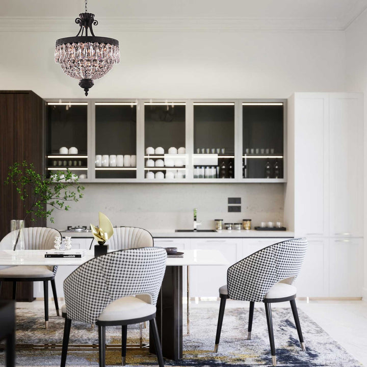 Florence Basket Chandelier - Flemish Brass Finish- W:40cm H:50cm - Designer Chandelier Australia