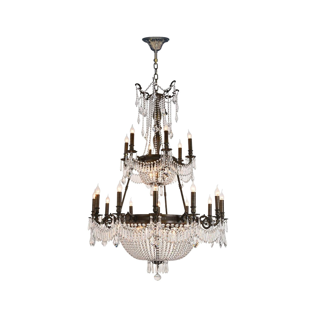 Regency Basket Chandelier Double Layer - Antique Bronze Style - W:100cm