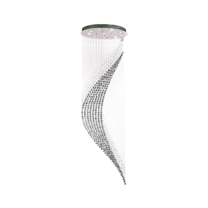 Contemporary Wave LED Chandelier - W:80cm H:260cm - Chrome - Designer Chandelier Australia