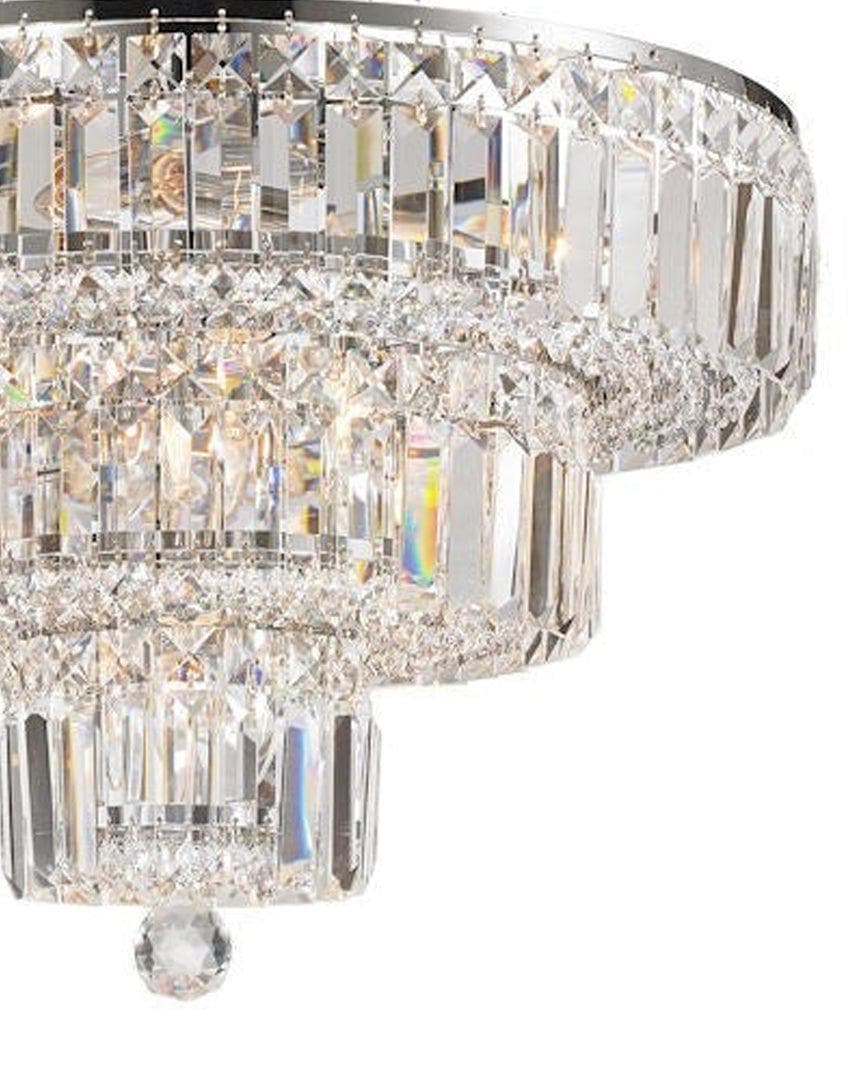 Modular 3 Tier Crystal Pendant - Round - Chrome Fixtures