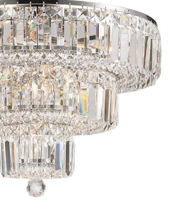 Modular 3 Tier Crystal Pendant - Round - Chrome Fixtures