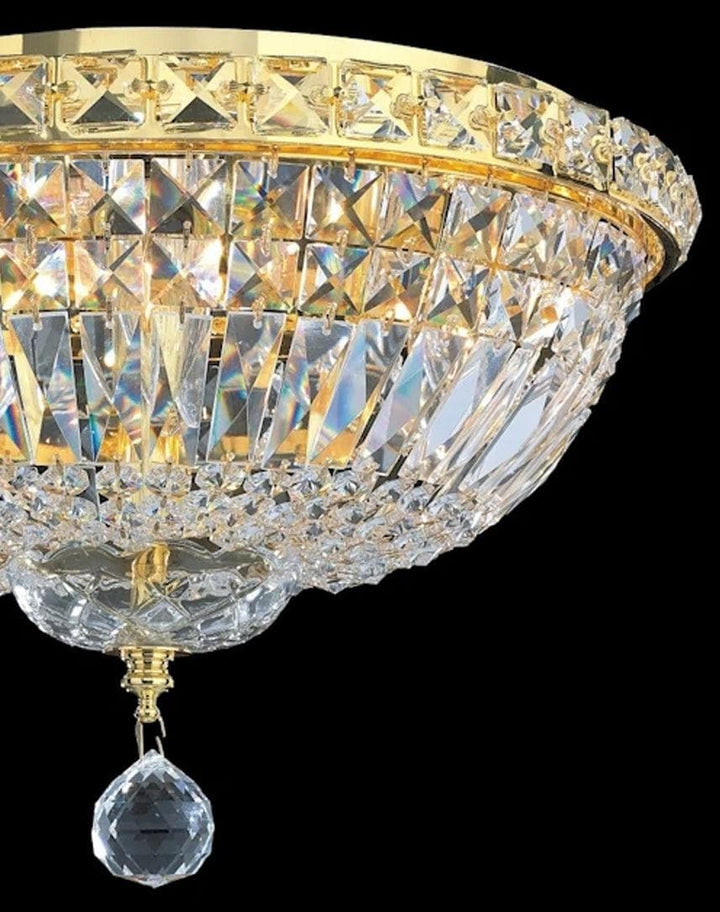 Empress Flush Mount Basket Chandelier - Gold - W:35cm