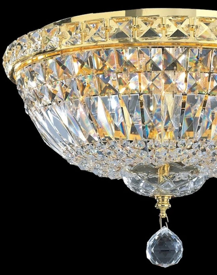 Empress Flush Mount Basket Chandelier - Gold - W:35cm