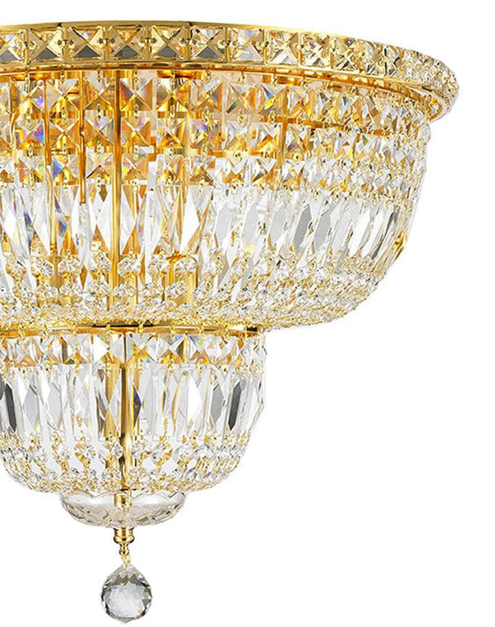 Empress Flush Mount Basket Chandelier - Gold - W:50cm