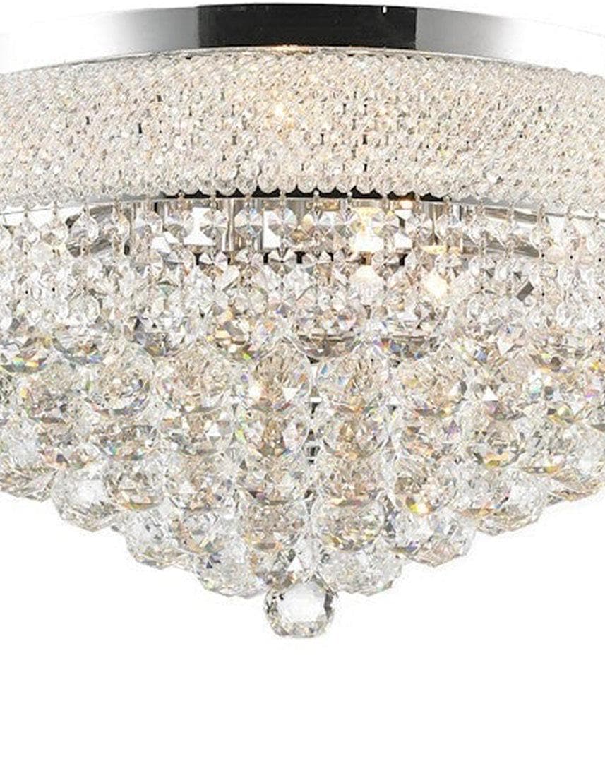 Royal Empress Flush Mount Basket Chandelier - CHROME - W:60cm - Designer Chandelier Australia