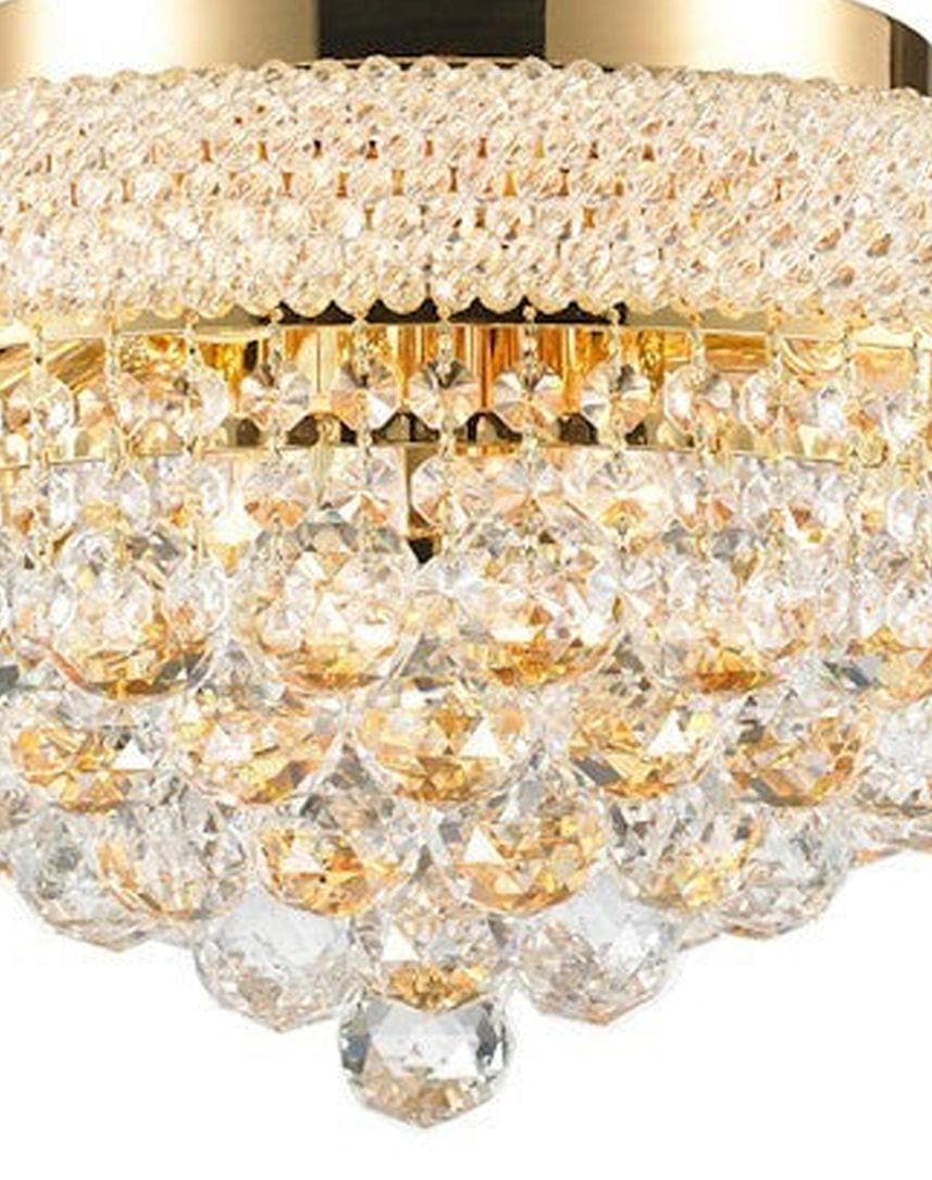 Royal Empress Flush Mount Basket Chandelier - Gold - W:40cm