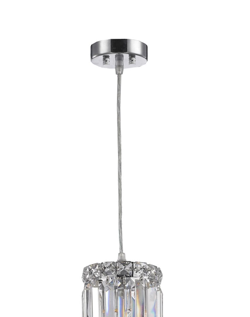 Modular Single Light Pendant - Round - Height 20cm - Chrome Fixtures