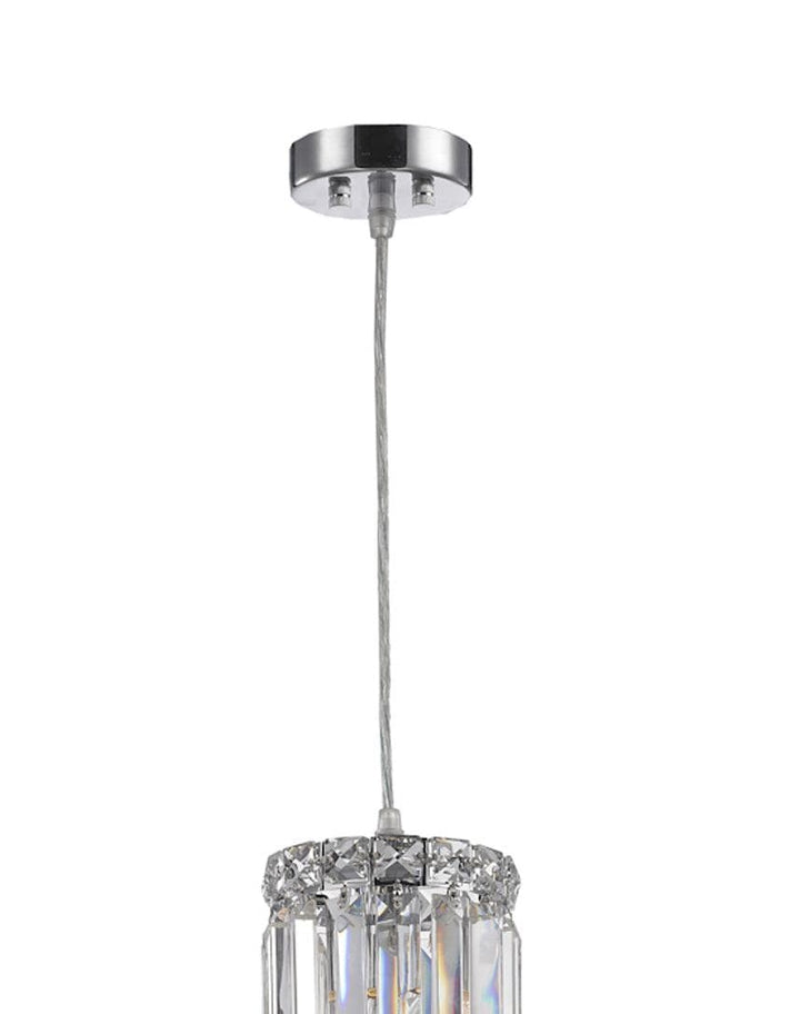 Modular Single Light Pendant - Round - Height 20cm - Chrome Fixtures