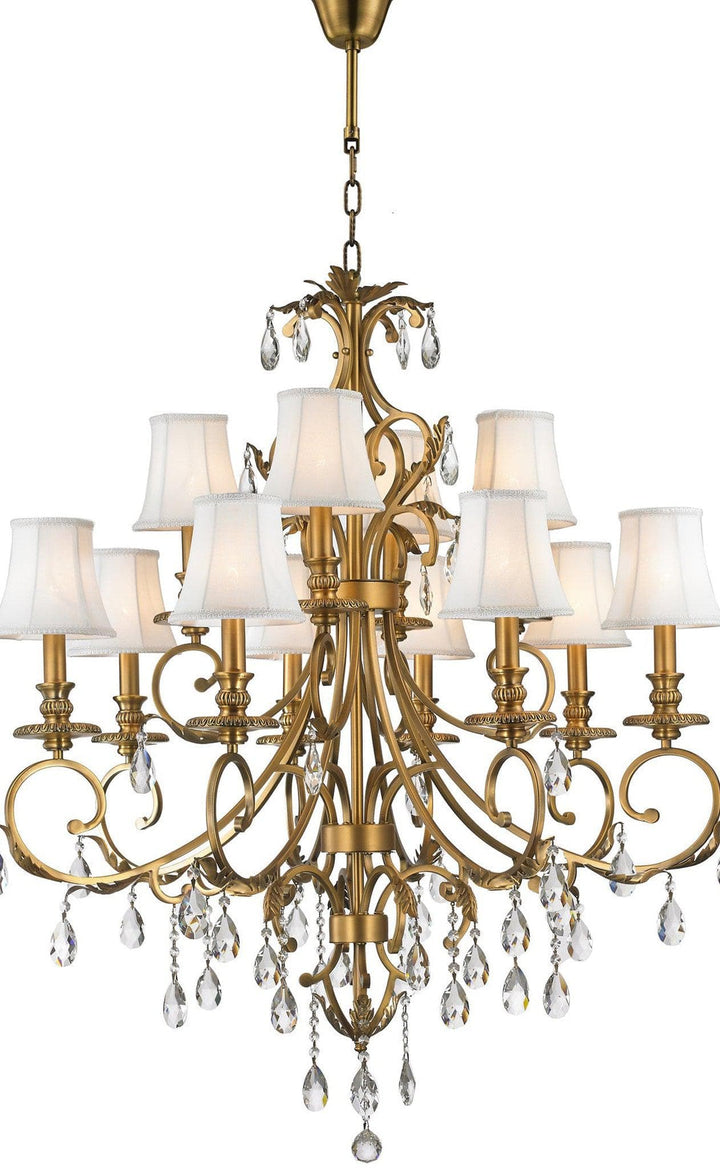 ARIA - Hampton 12 Arm Brass Chandelier