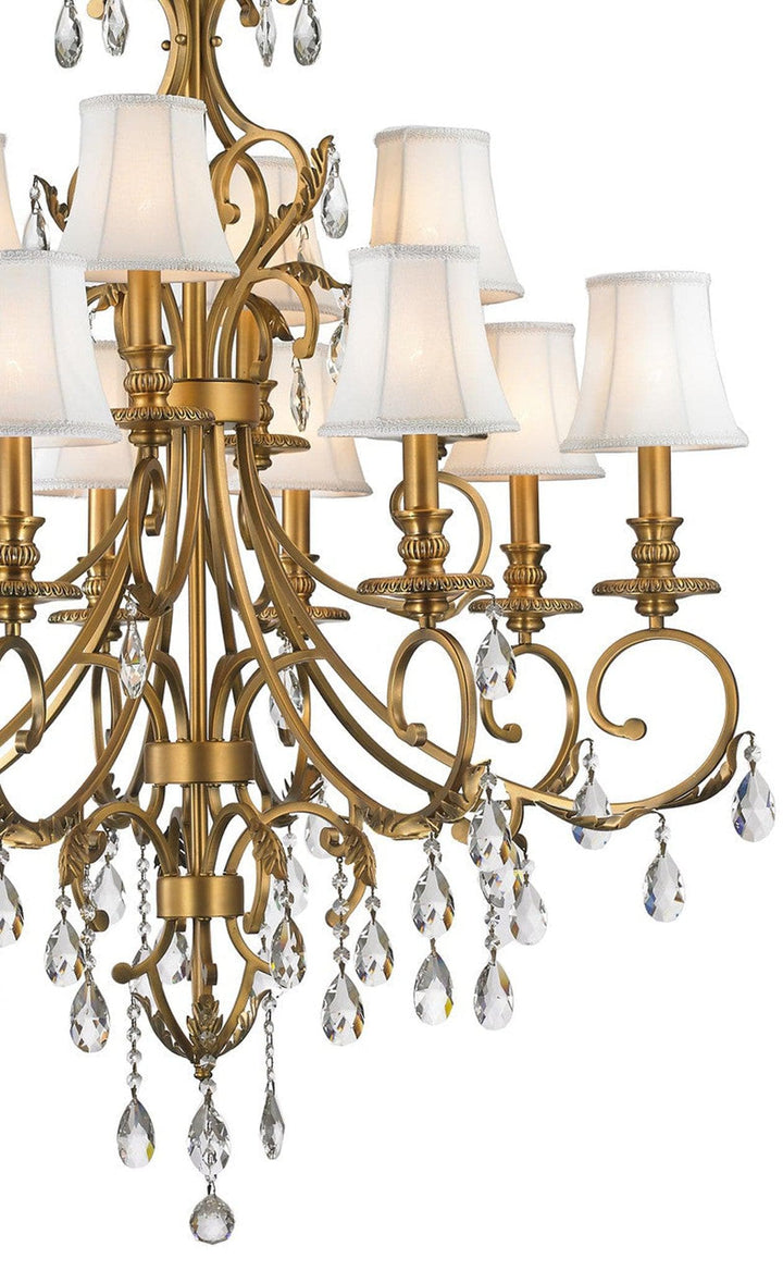 ARIA - Hampton 12 Arm Brass Chandelier