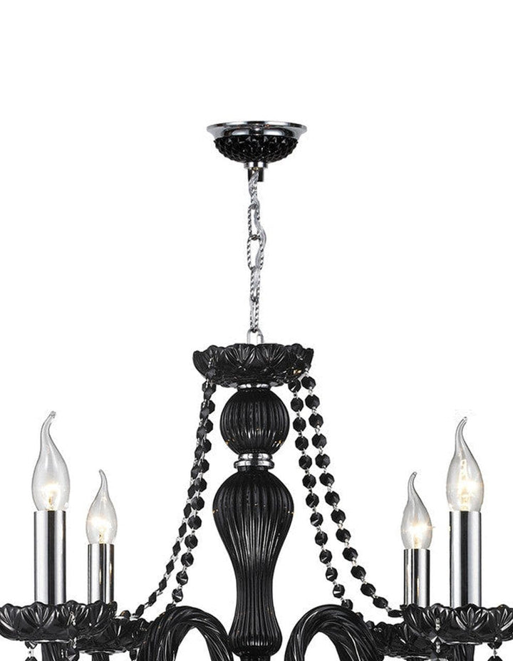 Jet Black Bohemian Chandelier - 4 Arm