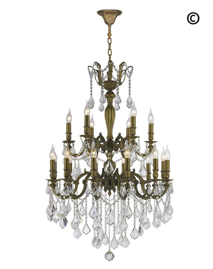 AMERICANA 18 Light Crystal Chandelier - Antique Bronze Style - Designer Chandelier 