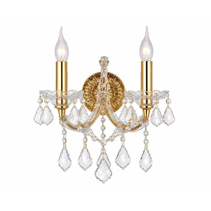 Double Maria Theresa Wall Light Sconce - Gold Fixtures