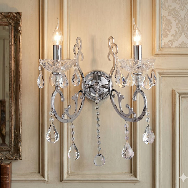 Elise Double Arm Wall Sconce - Chrome