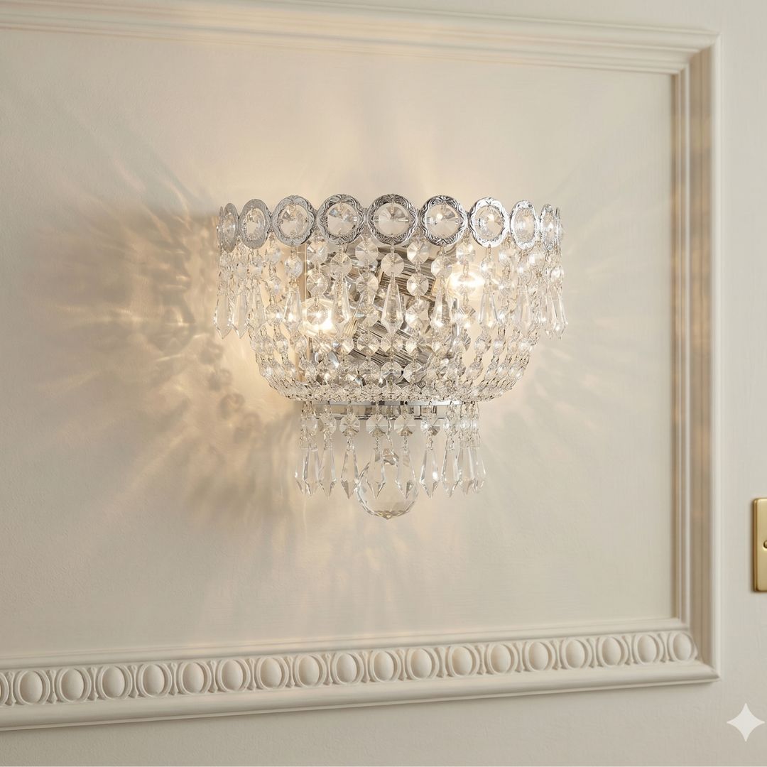 Empire Wall Sconce Light - Chrome - W:30cm