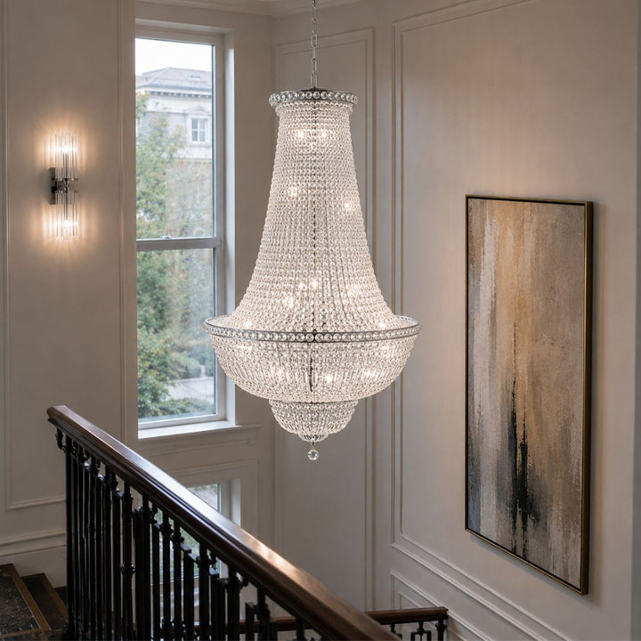 Empress Crystal Basket Chandelier - Chrome - 42 Light