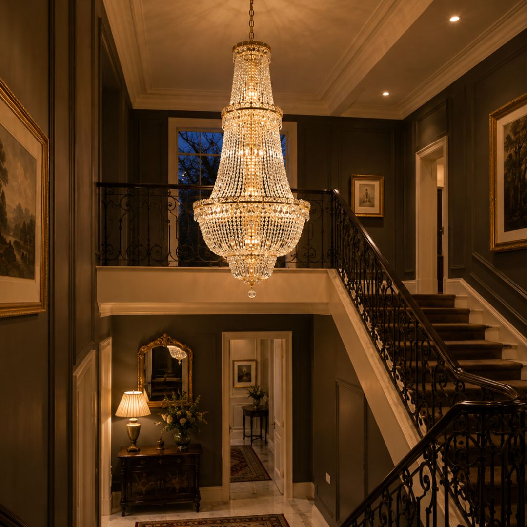 Empress Large Crystal Basket Chandelier - GOLD - Lights - 34