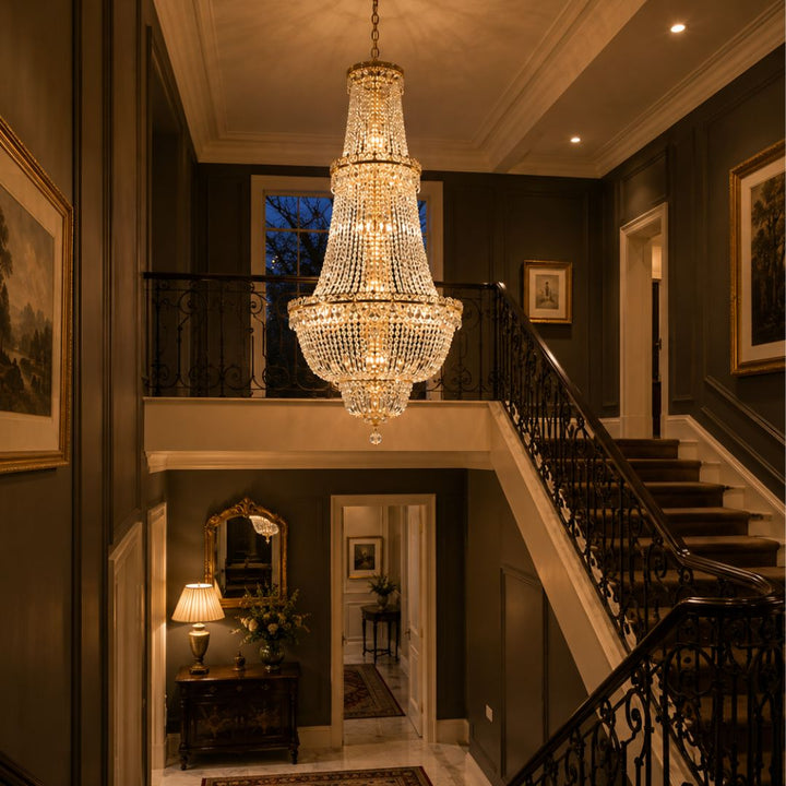 Empress Large Crystal Basket Chandelier - GOLD - Lights - 34