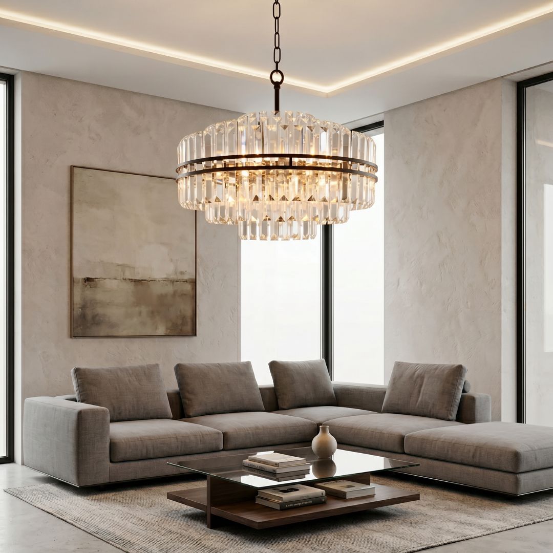 Ashton Collection - Chandelier - Warm Bronze Finish - W:80cm