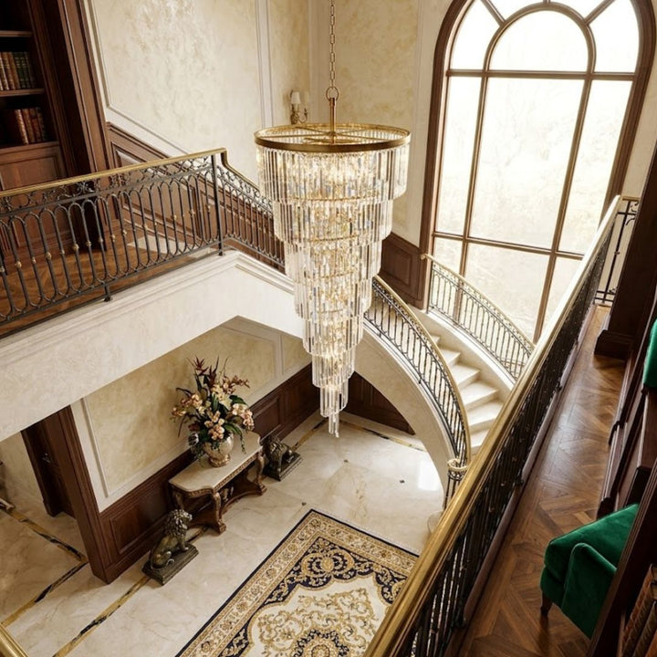 NewYork Oasis Spiral Chandelier - Antique Gold - W:80cm