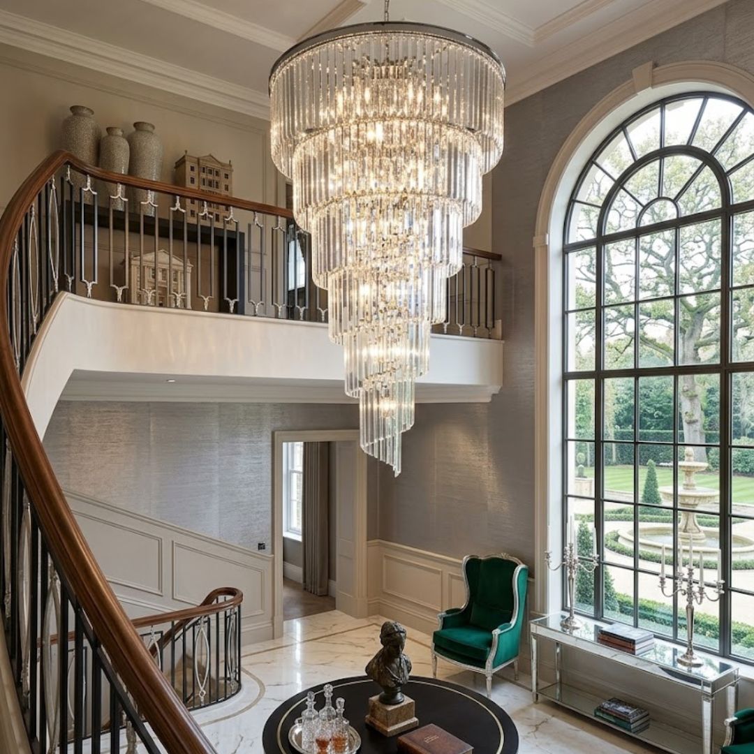 NewYork Oasis Spiral Chandelier - Chrome - W:80cm