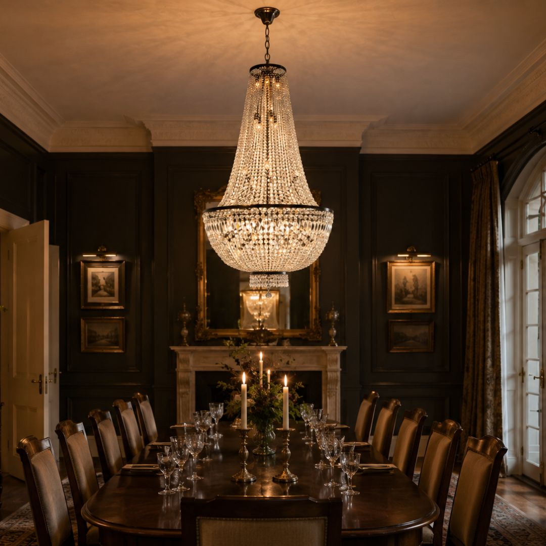 French Basket Chandelier - Antique Bronze - 100cm by 180cm