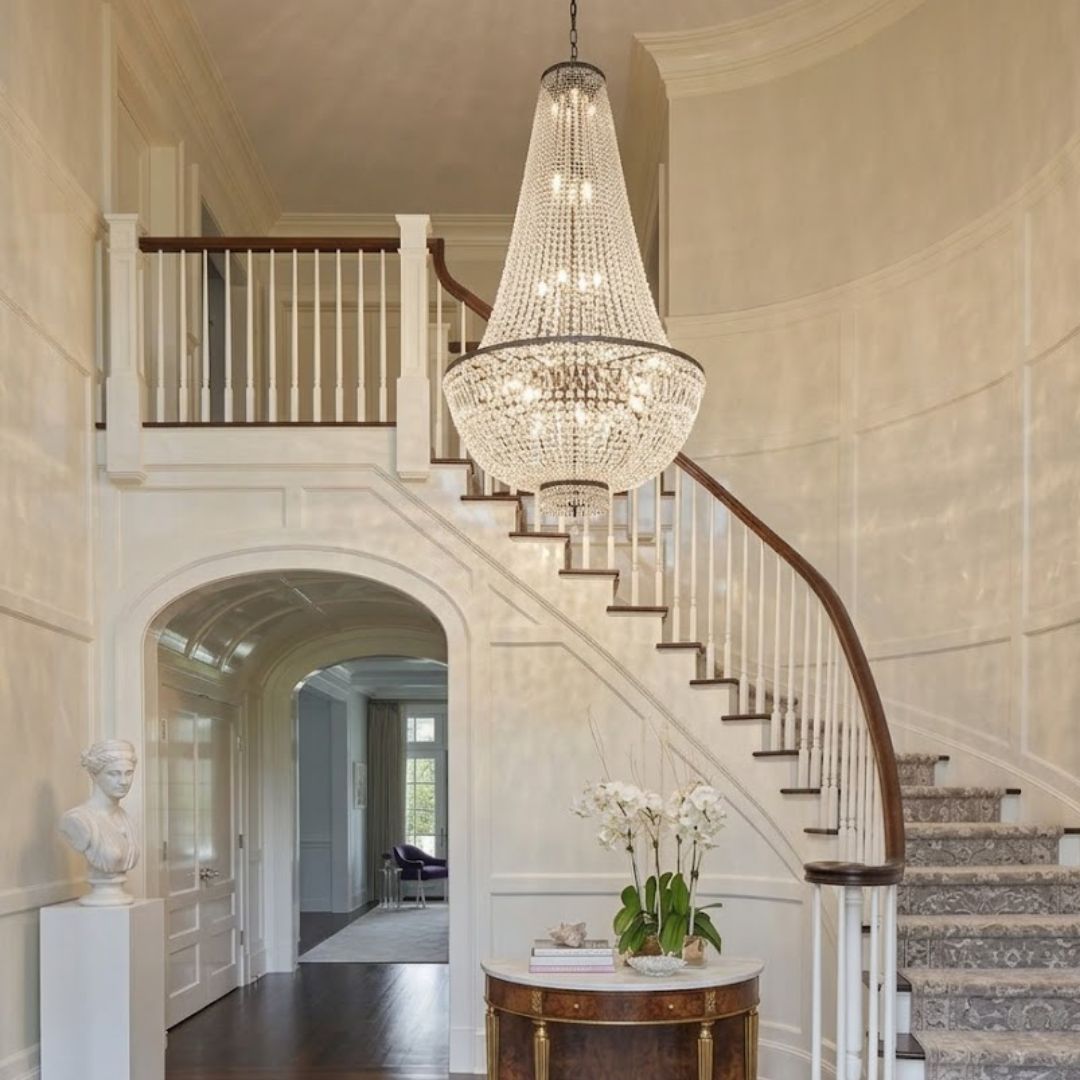 French Basket Chandelier - Antique Silver - W:100cm