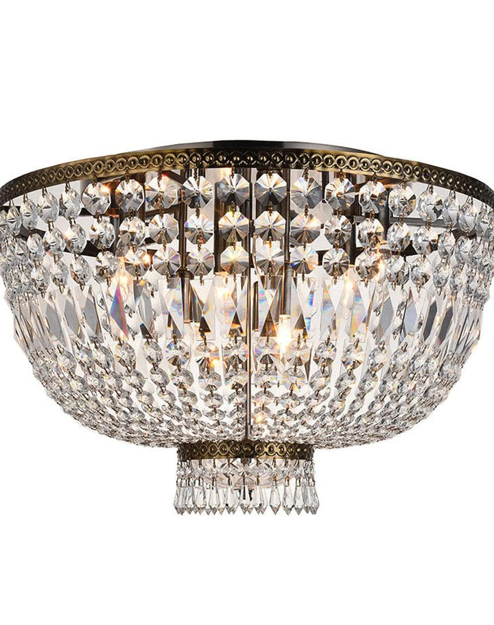 French Basket - Flush Mount Chandelier - Antique Bronze - W:60cm