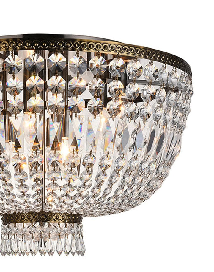 French Basket - Flush Mount Chandelier - Antique Bronze - W:60cm