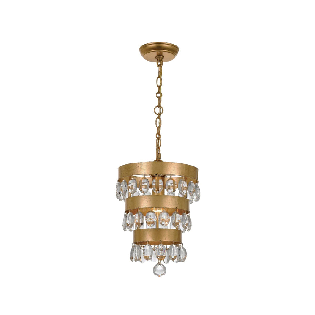 Silas Collection - 3 Tier Antique Gold Pendant - gold-1