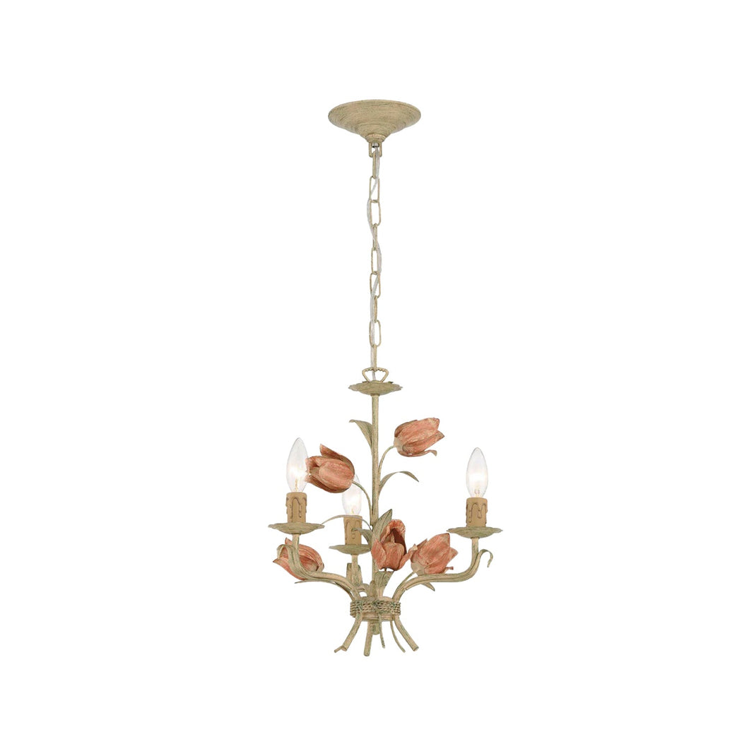 Brittany Collection - Sage Rose Chandelier - red