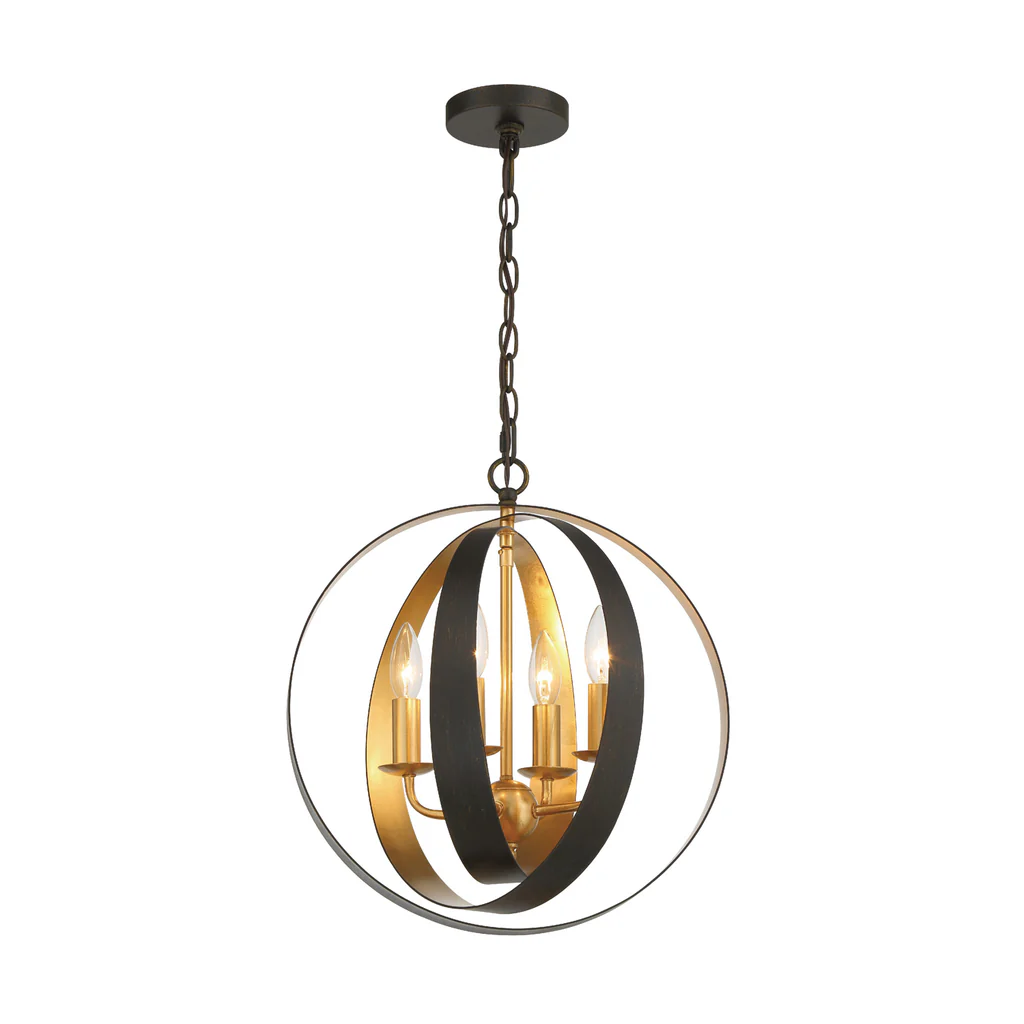 Carson Collection - 4 Lights Pendant - English Bronze & Gold