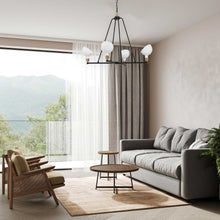 Load image into Gallery viewer, Gamma Collection - 4 Light - Chandelier - Satin Brass &amp; Matte Black
