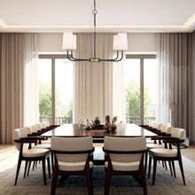 Load image into Gallery viewer, Royston Collection - 4 Light - Chandelier - Satin Brass &amp; Matte Black- W:73.6cm - Default
